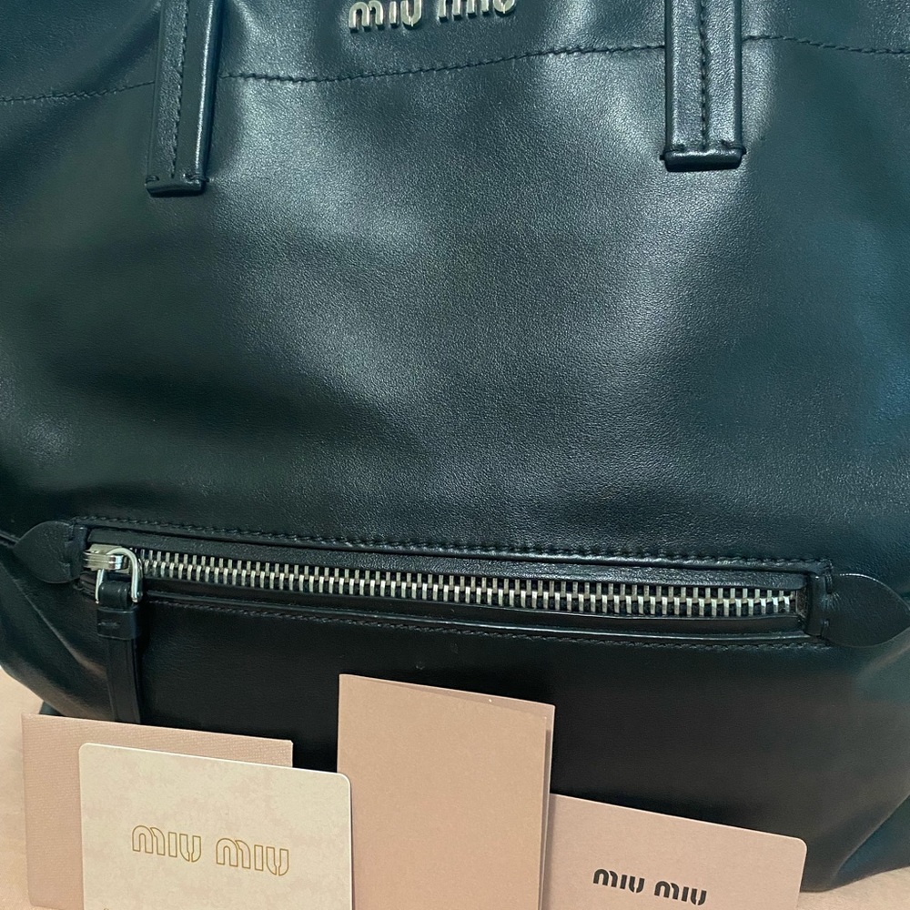 Miu Miu Vitello Soft Calfskin Black Tote